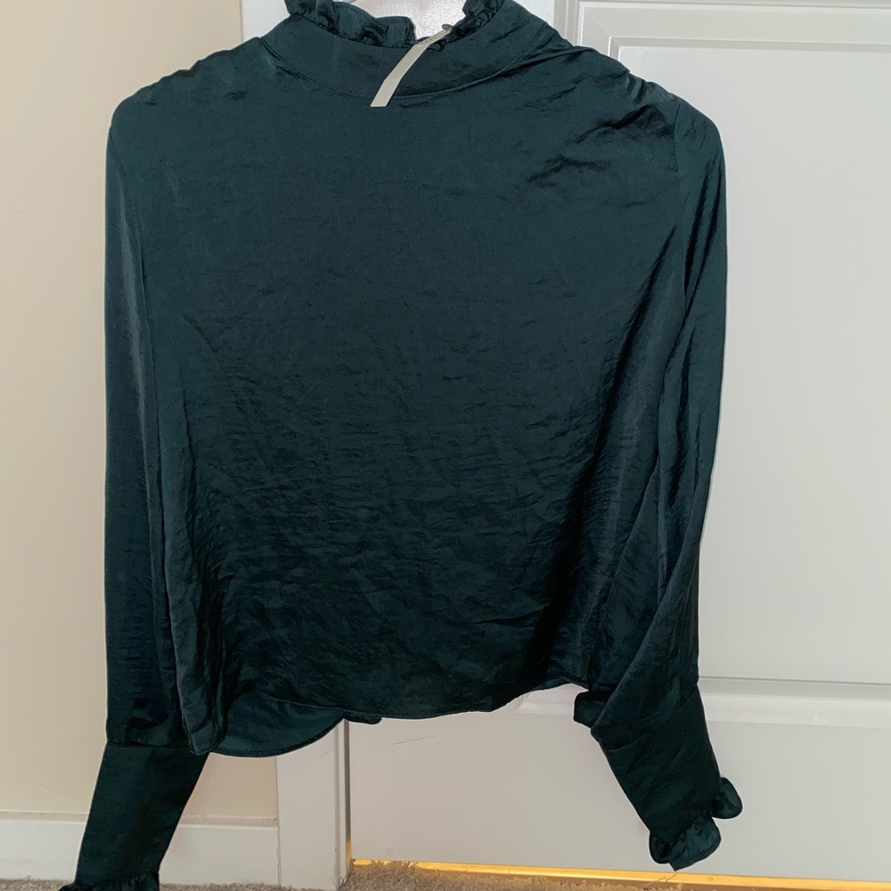 ASOS luxe high neck open back forest green top NWT - Picture 7 of 7